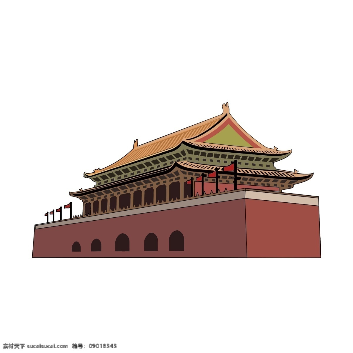 国内 名胜古迹 建筑 北京 天安门 手绘 国内建筑 国内外建筑 手绘建筑 仿古建筑 古代建筑