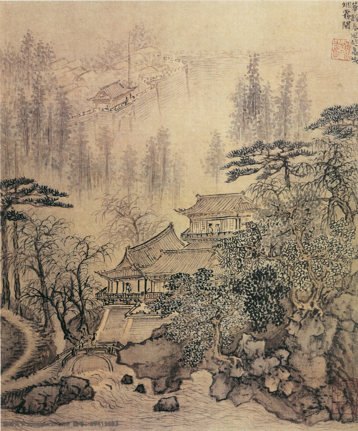 山水 名画 杜陵 诗意 图 国画 山水画 山水名画 中国水墨画 字画 文化艺术