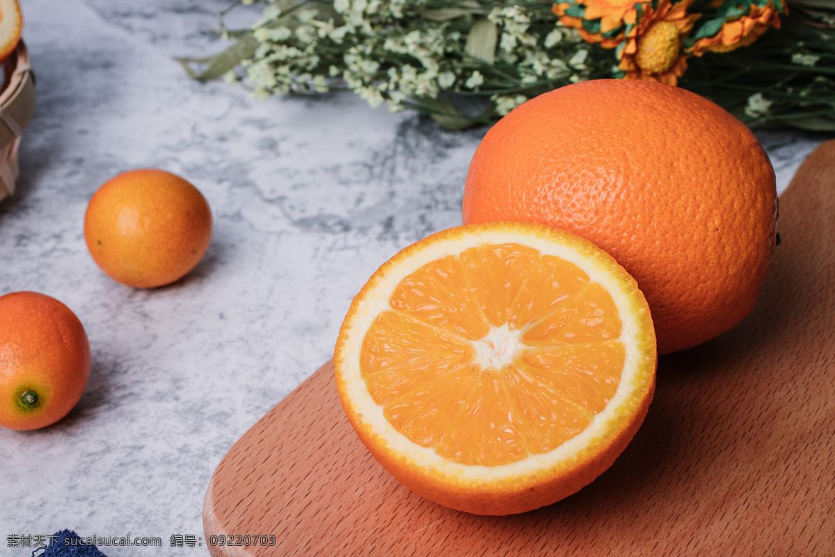 新鲜 水果 果肉 橙子 场景 甜橙 橙