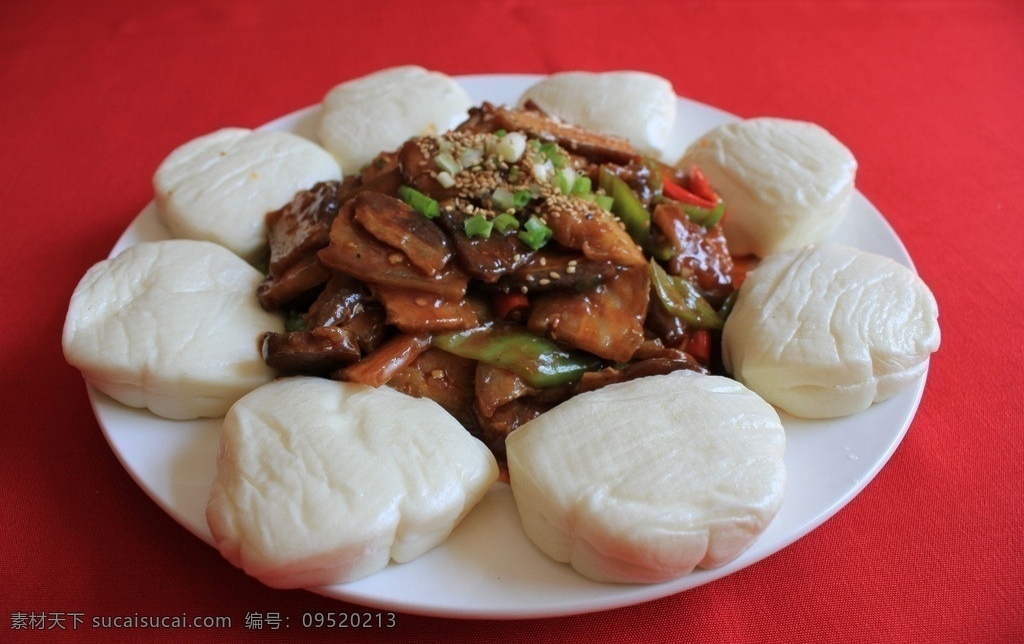 馍夹回锅肉 回锅肉 传统美食 白吉馍 馍夹菜 美食菜谱 菜单图 餐饮美食