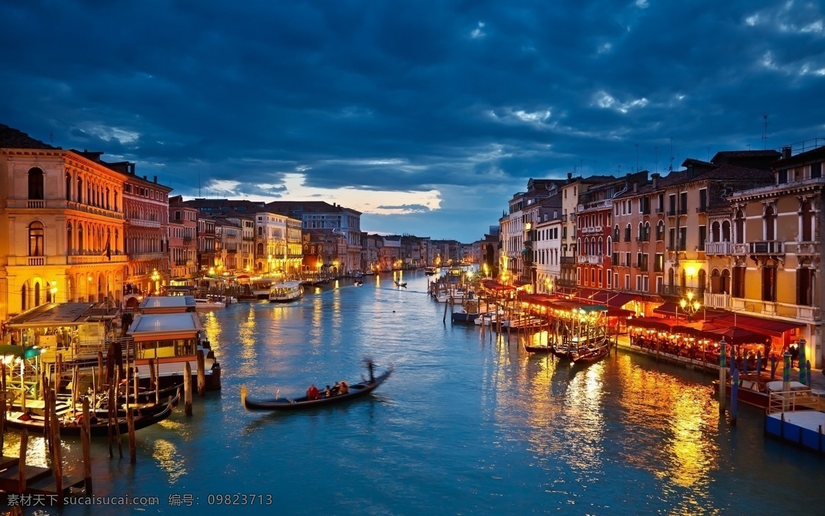 威尼斯 水城 夜景 意大利 灯光 唯美 自然景观 自然风景