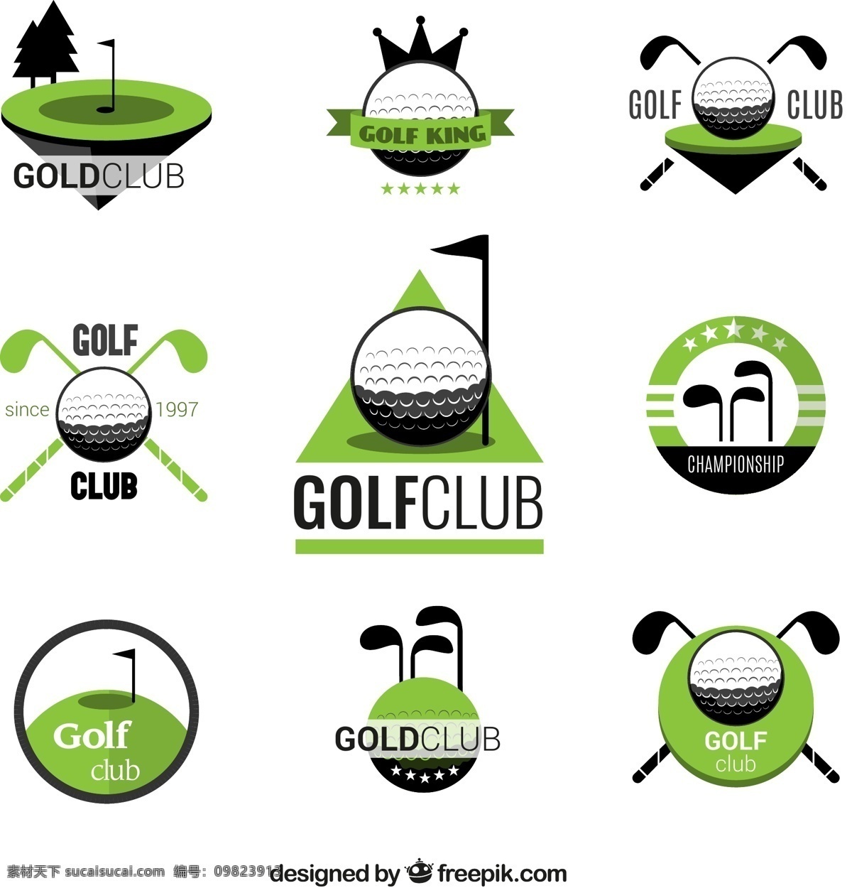 款 精致 高尔夫 俱乐部 标签 矢量图 洞杯 高尔夫球 树木 高尔夫球杆 球洞 球杆 标志 图标 生活百科 体育用品