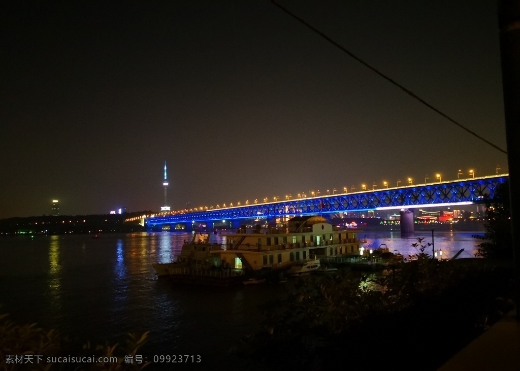 武汉长江大桥 灯光秀 电视塔 夜景长江大桥 长江 建筑园林 建筑摄影