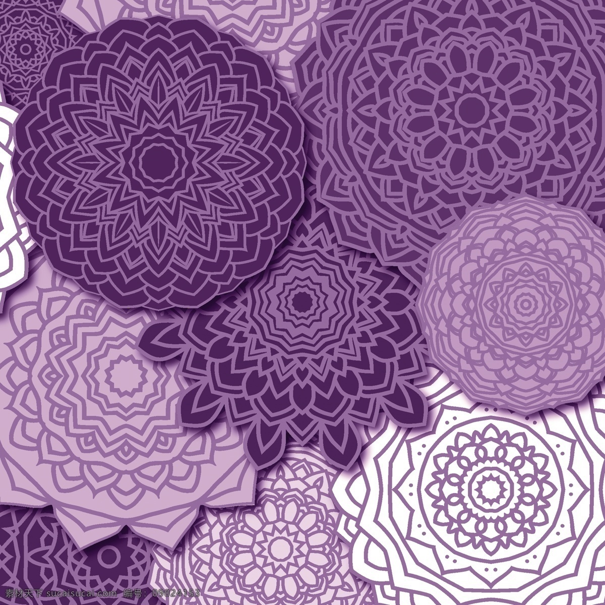 紫色 曼陀罗 图案 背景 曼荼罗 墙纸 装饰 无缝图案 图案背景 马赛克 无缝 循环