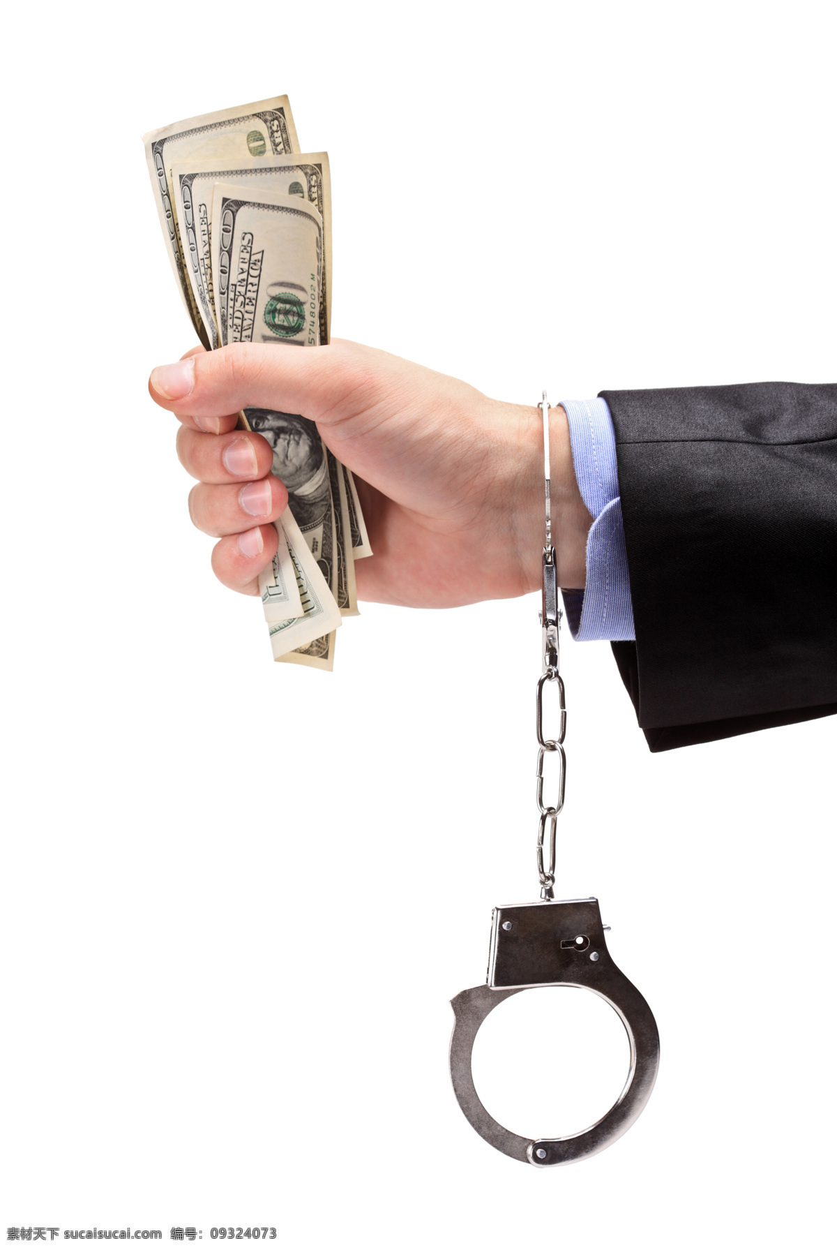 金融 犯罪 金融犯罪 美元 钞票 手铐 商务 西装 手握钞票 金钱 高清 其他类别 商务金融