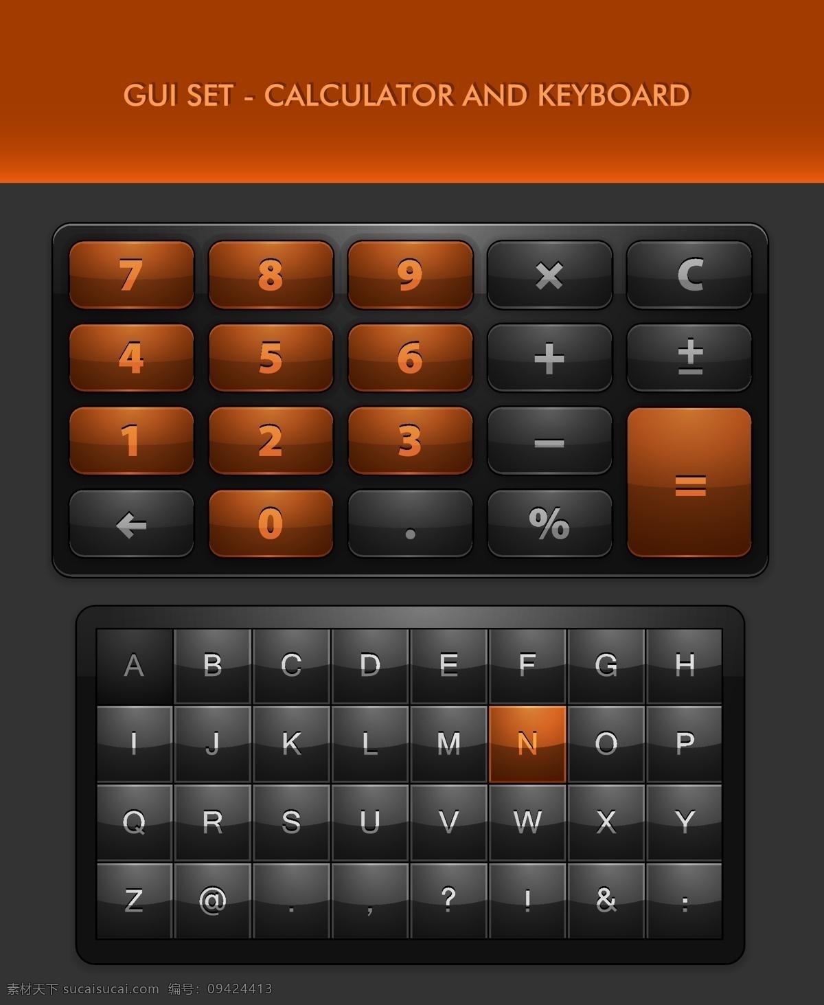 gui 按钮 格式 计算器 键盘 精致 矢量素材 图标 质感 矢量 五 关键字 数字键盘