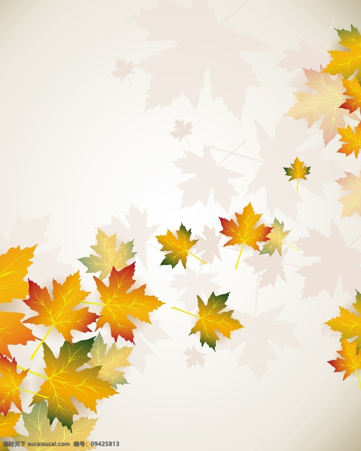 很多 树叶 矢量 秋天 背景 矢量图 其他矢量图