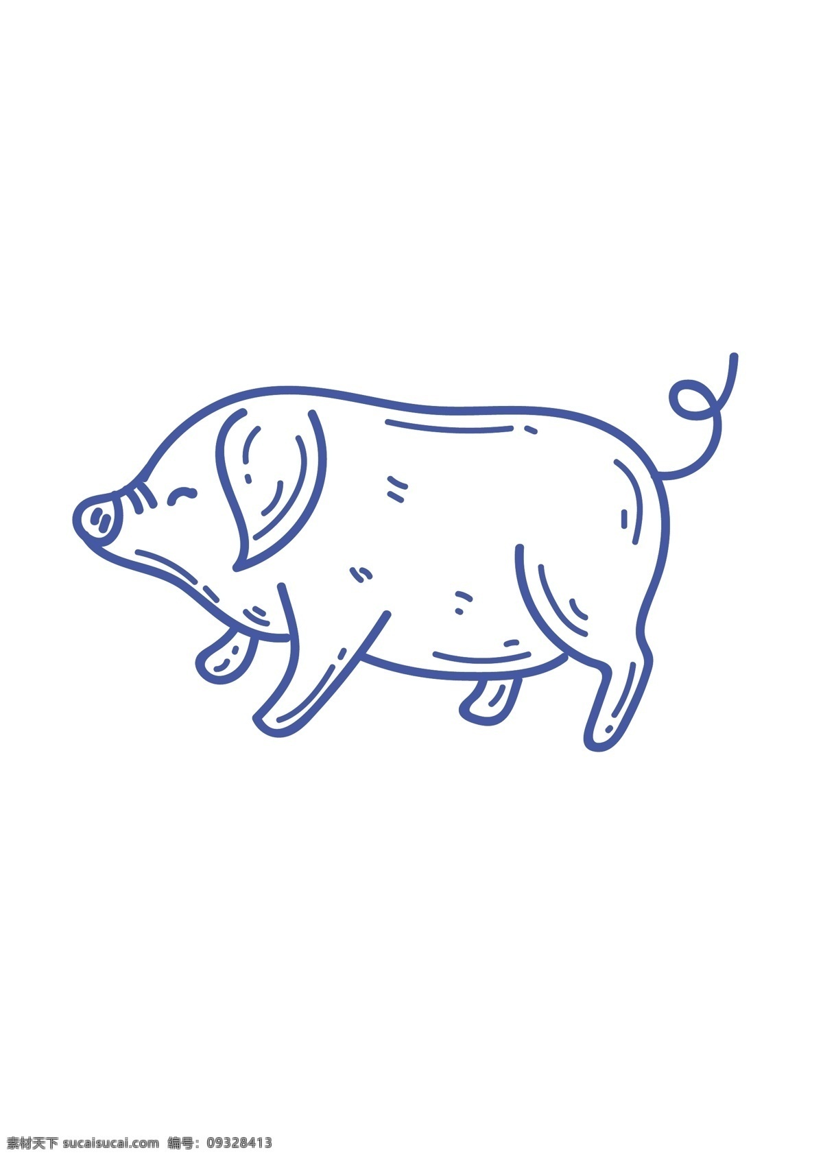 描图猪 素材猪 蓝猪 大肚子 包装设计