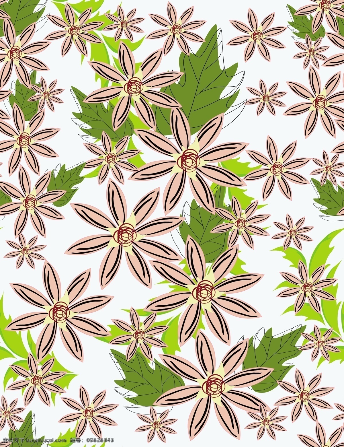 矢量 线描 彩绘 花卉 树叶 鲜花 线描彩绘 叶脉 花朵枝叶 水彩画 矢量图 花纹花边