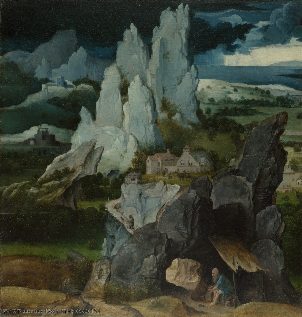 landscape 大师 画家 古典 画 建筑 景物 装饰画 油画 rocky jerome saint patinir joachim of workshop the 人物 高清 西方 国外 现代 家居装饰素材
