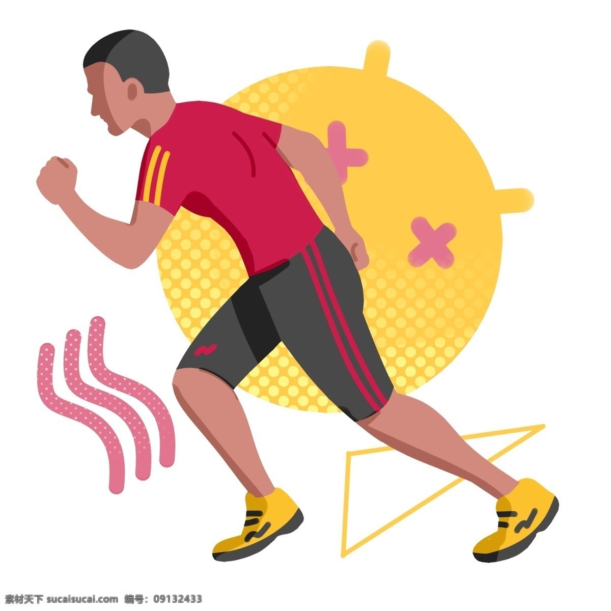 运动 跑步 卡通 插画 跑步的男孩 卡通插画 运动插画 健身运动 锻炼身体 活动筋骨 运动热身插画