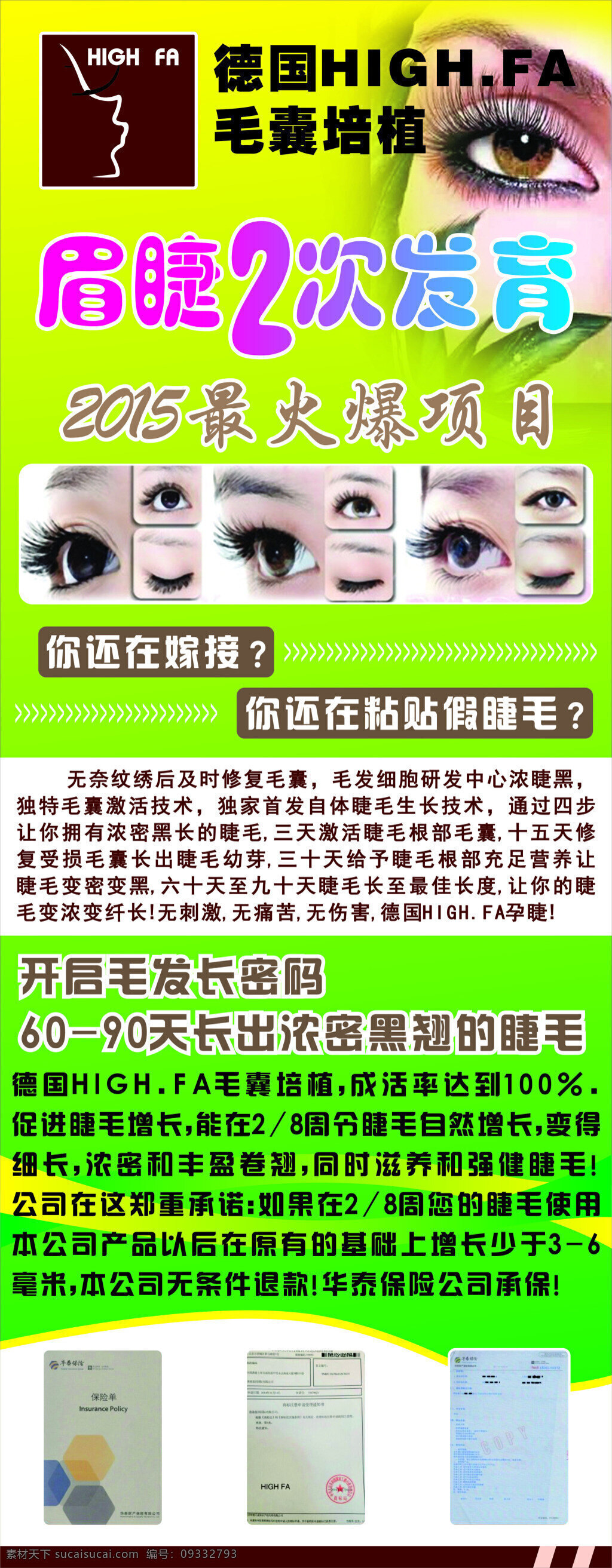 易拉宝 眉睫 嫁接 睫毛 毛囊培植 绿色