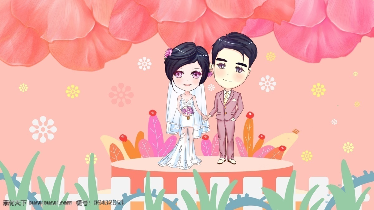 唯美 婚礼 新人 结婚 现场 浪漫 花瓣 婚礼元素