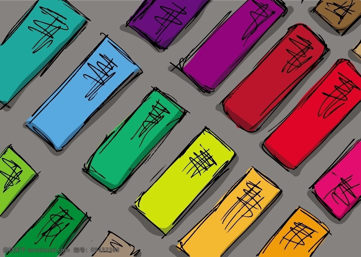 专业 化妆 套 矢量 插画 草图