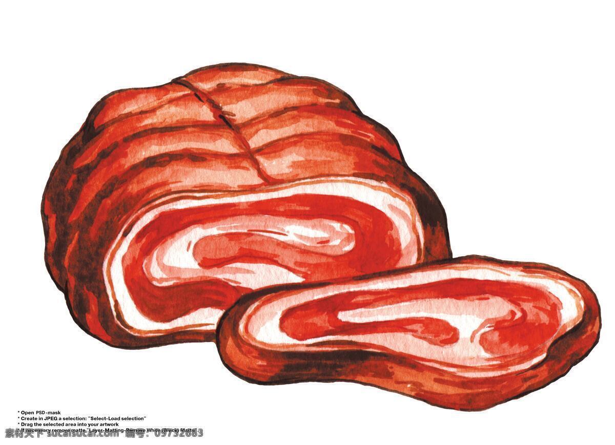 包装设计 绘画书法 美食 美食插画 肉 食物插画 文化艺术 肉设计素材 肉模板下载 欧美插画食物 腿肉 猪肉 食品 插画 插画集
