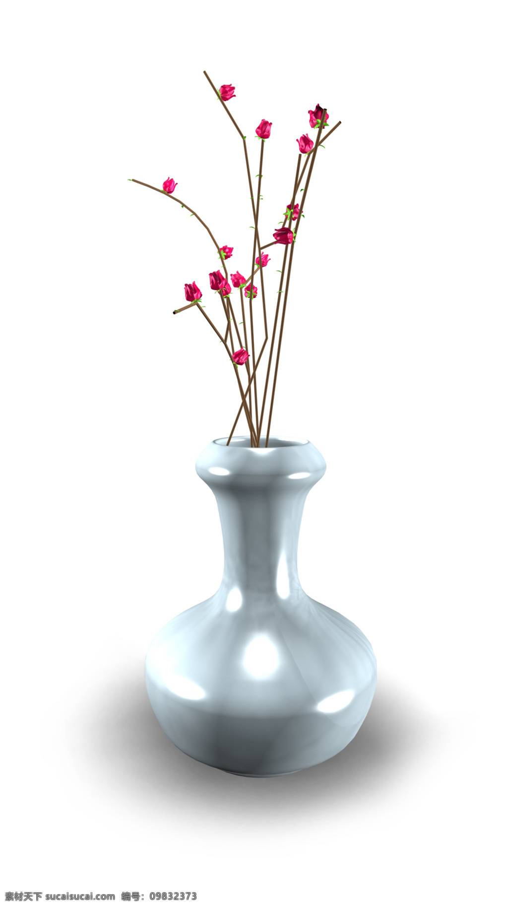 青瓷花瓶 青瓷瓶 花 max格式 3d设计模型 其他模型 源文件库 max