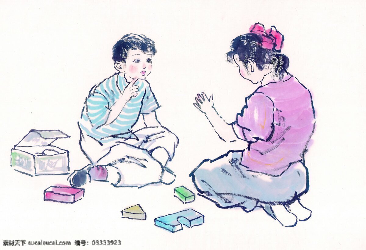 国画 儿童 孩子 童子 小孩 中国国画 中国画 古代人物图 文化艺术
