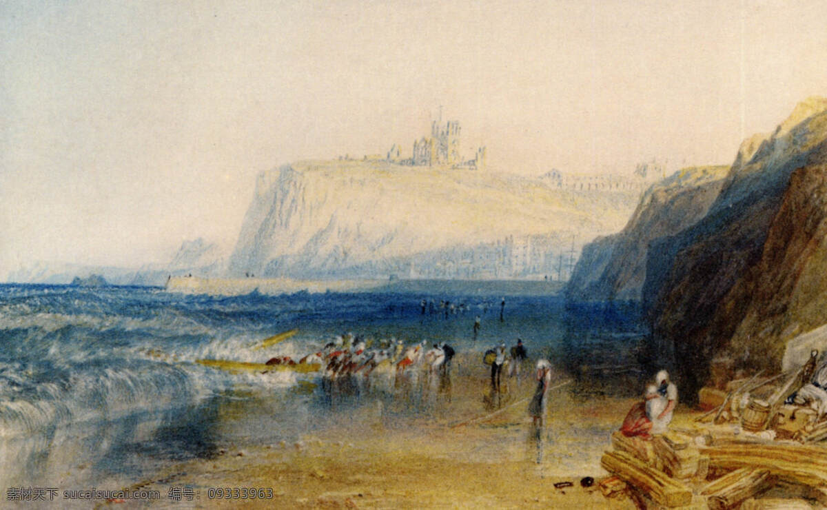海边 海景 绘画书法 世界名画 外国 文化艺术 油画 透纳 战舰 风景 生活 旅游餐饮