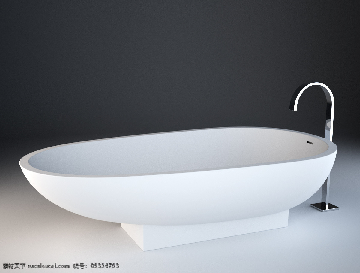 白色 简约 洁净 浴缸 3d 模型 3d模型 3d渲染 模型素材