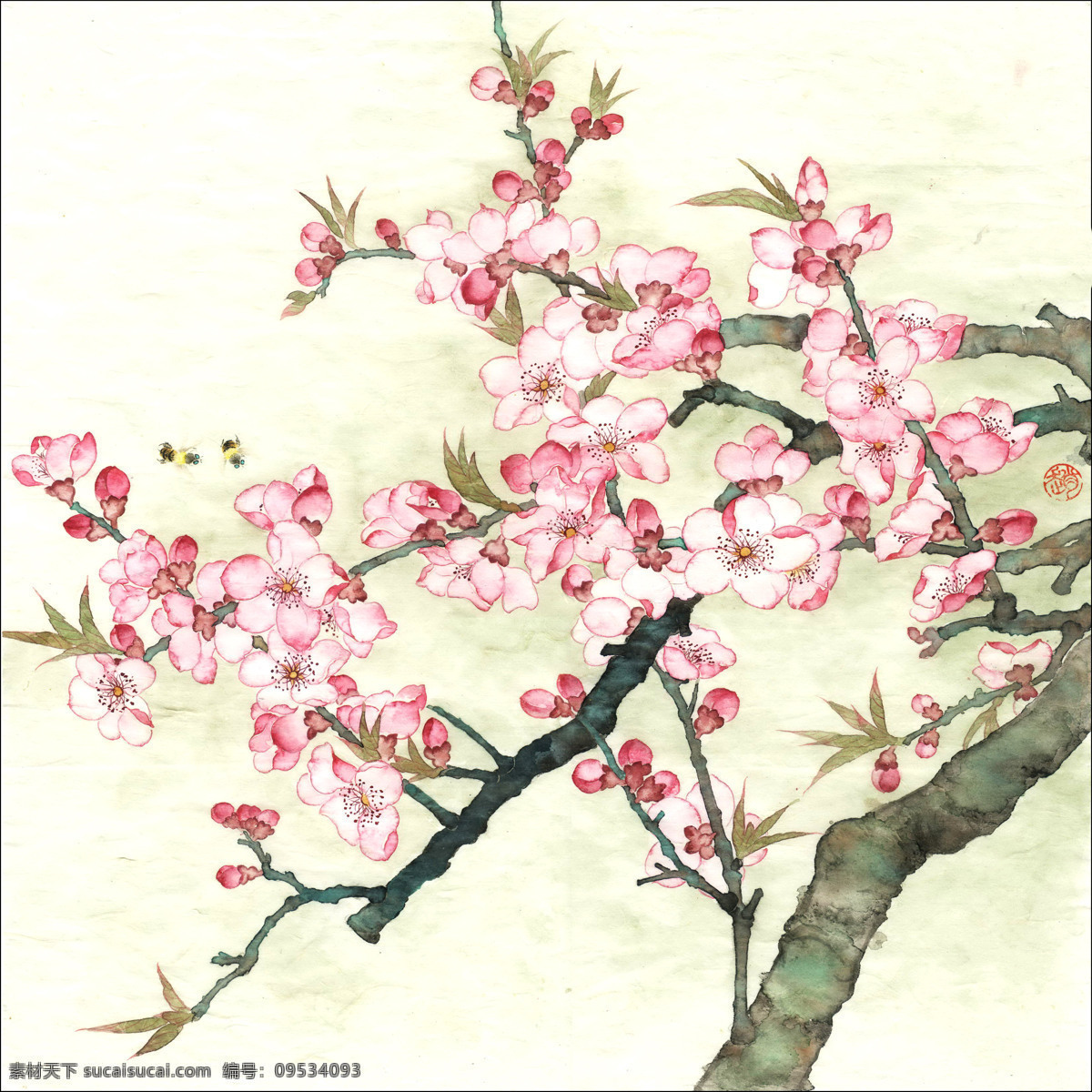 春日 桃花 处处 红 美术 中国画 工笔画 花卉画 花木 花朵 国画艺术 国画集82 绘画书法 文化艺术