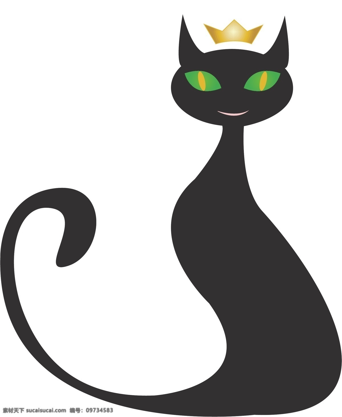 矢量 黑色 动物 小猫 元素 ai元素 免扣元素