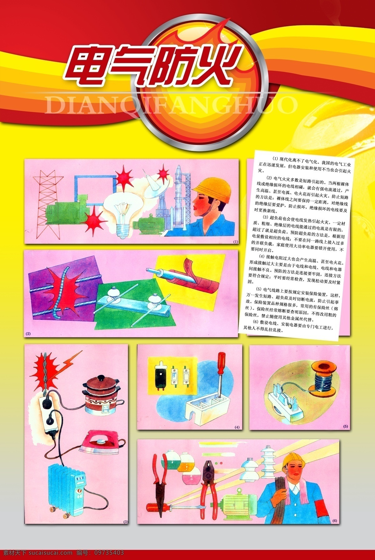 广告设计模板 消防安全 消防制度 源文件 展板模板 电气防火展板 电气防火漫画 电气防火制度 防火防电 其他展板设计
