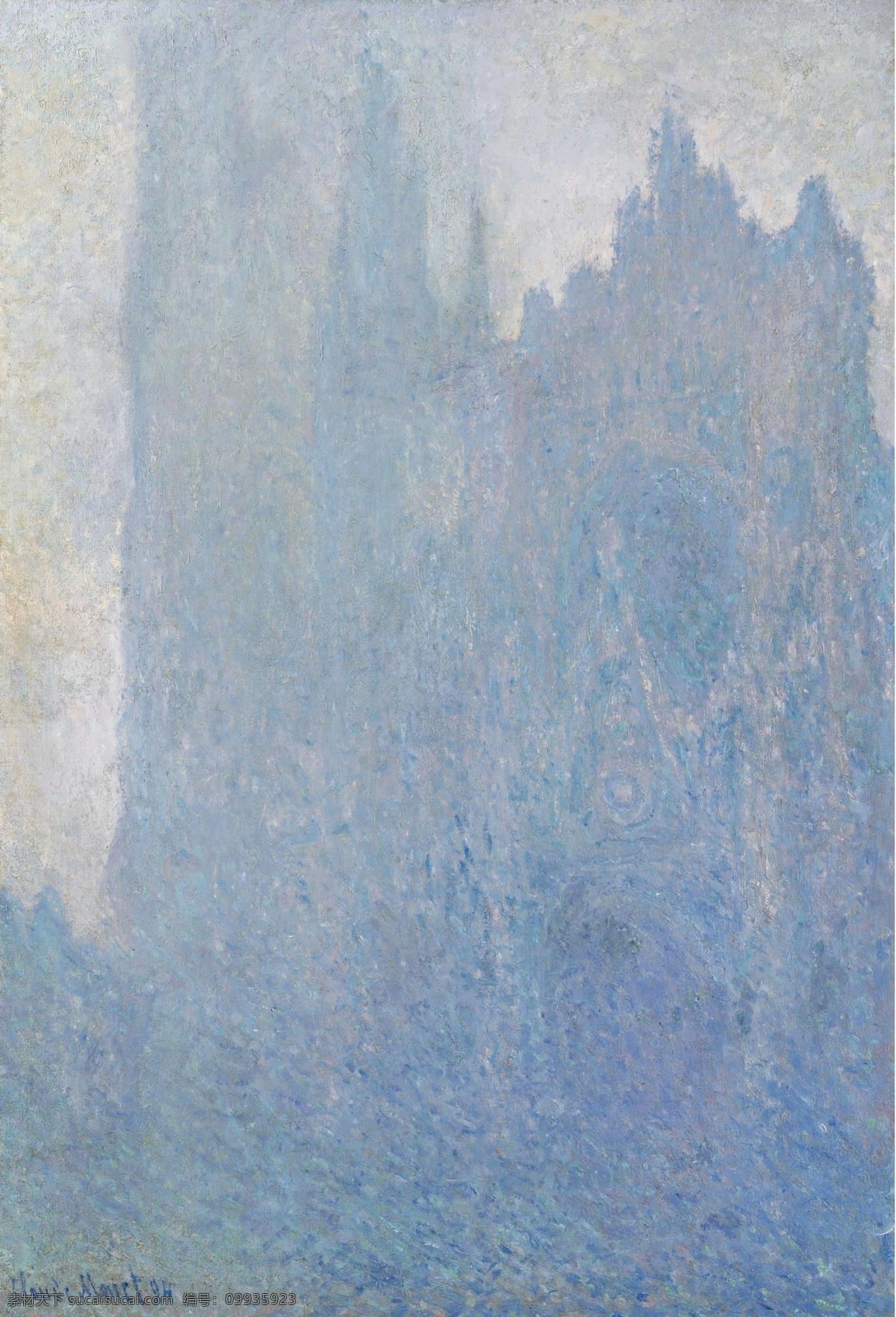 大师 画家 风景画 静物 油画 建筑 装饰画 mist in cathedral the monet claude 人物 高清 西方 国外 现代 家居装饰素材