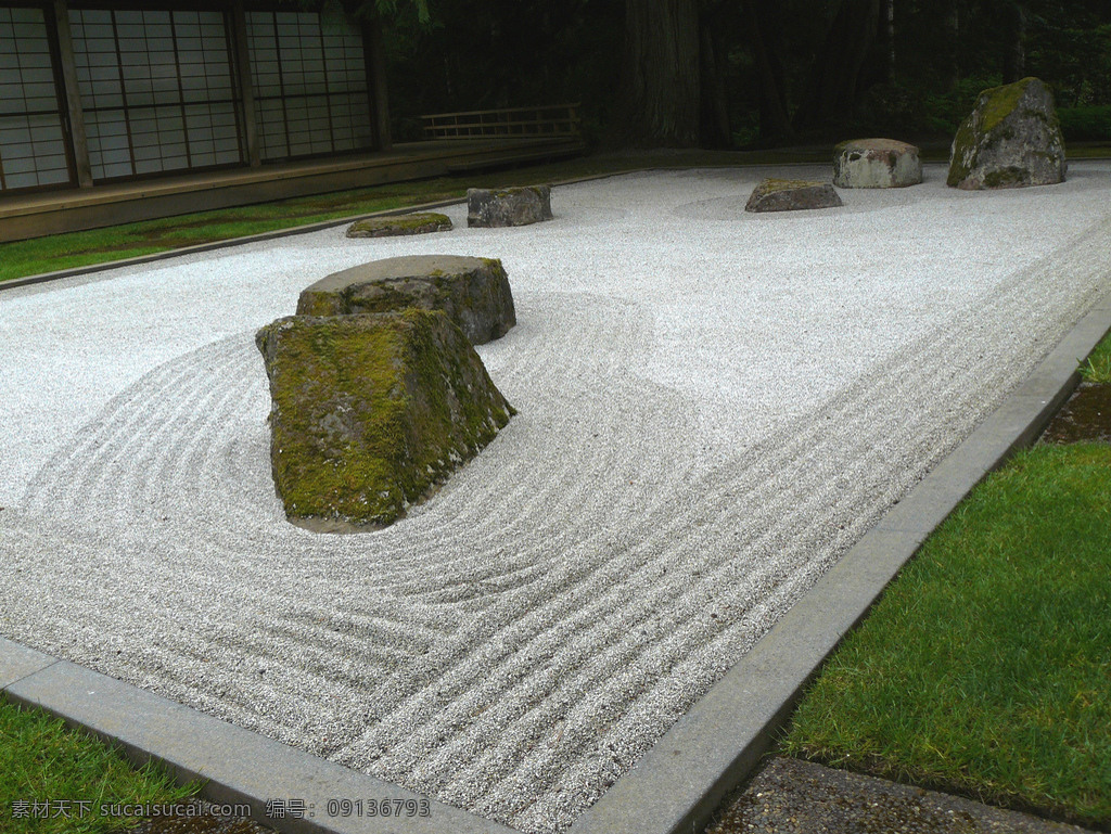 园林景观2 建筑园林 景观设计 院落院子 沙子 地产 石头 圈纹 纹路 园林 园林建筑