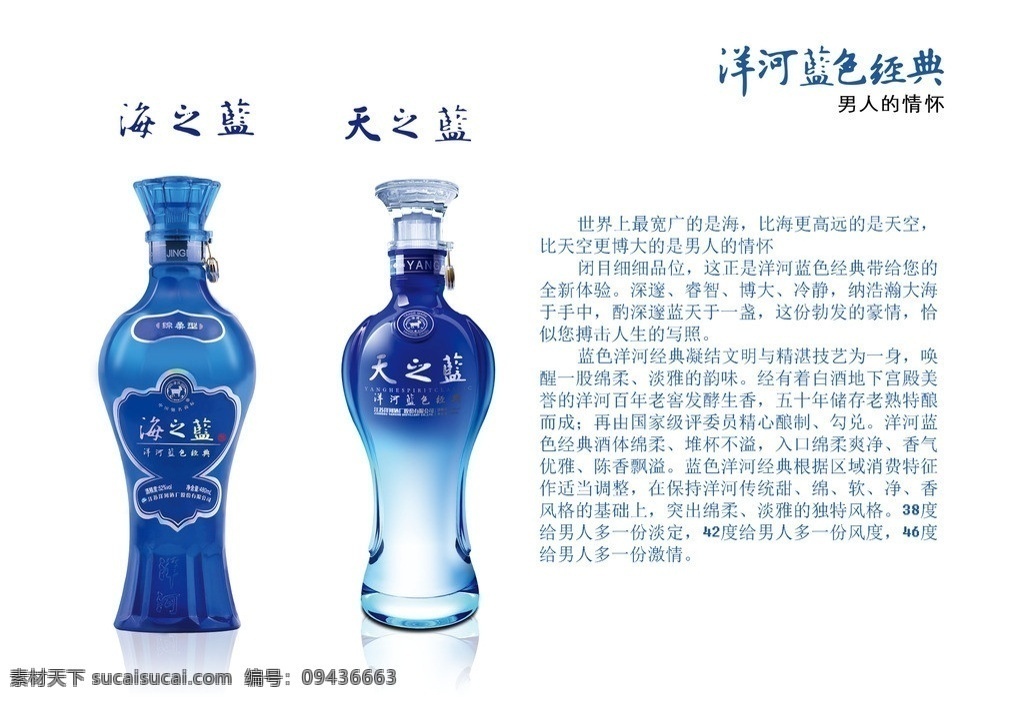 洋河 海 蓝天 蓝 详细 海之蓝 天之蓝 洋河蓝色经典 白酒 画册设计 广告设计模板 源文件