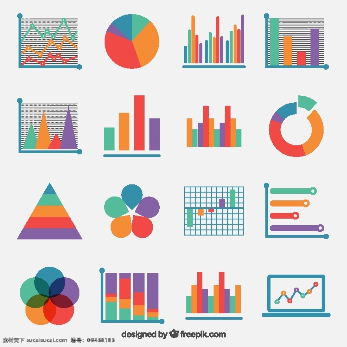 丰富多彩 图形 信息图表 图表 色彩鲜艳 饼图 馅饼 条形图 酒吧 彩色 白色