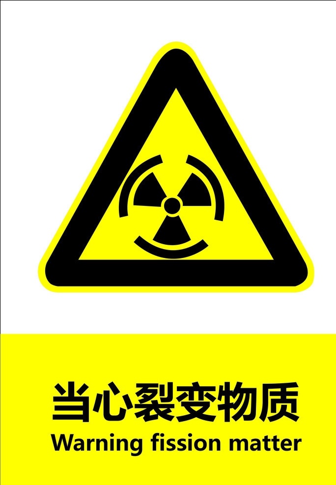 当心裂变物质 安全 标识 国标 禁止 警告 指令 指示 标准 当心 图标 标识标志图标 矢量