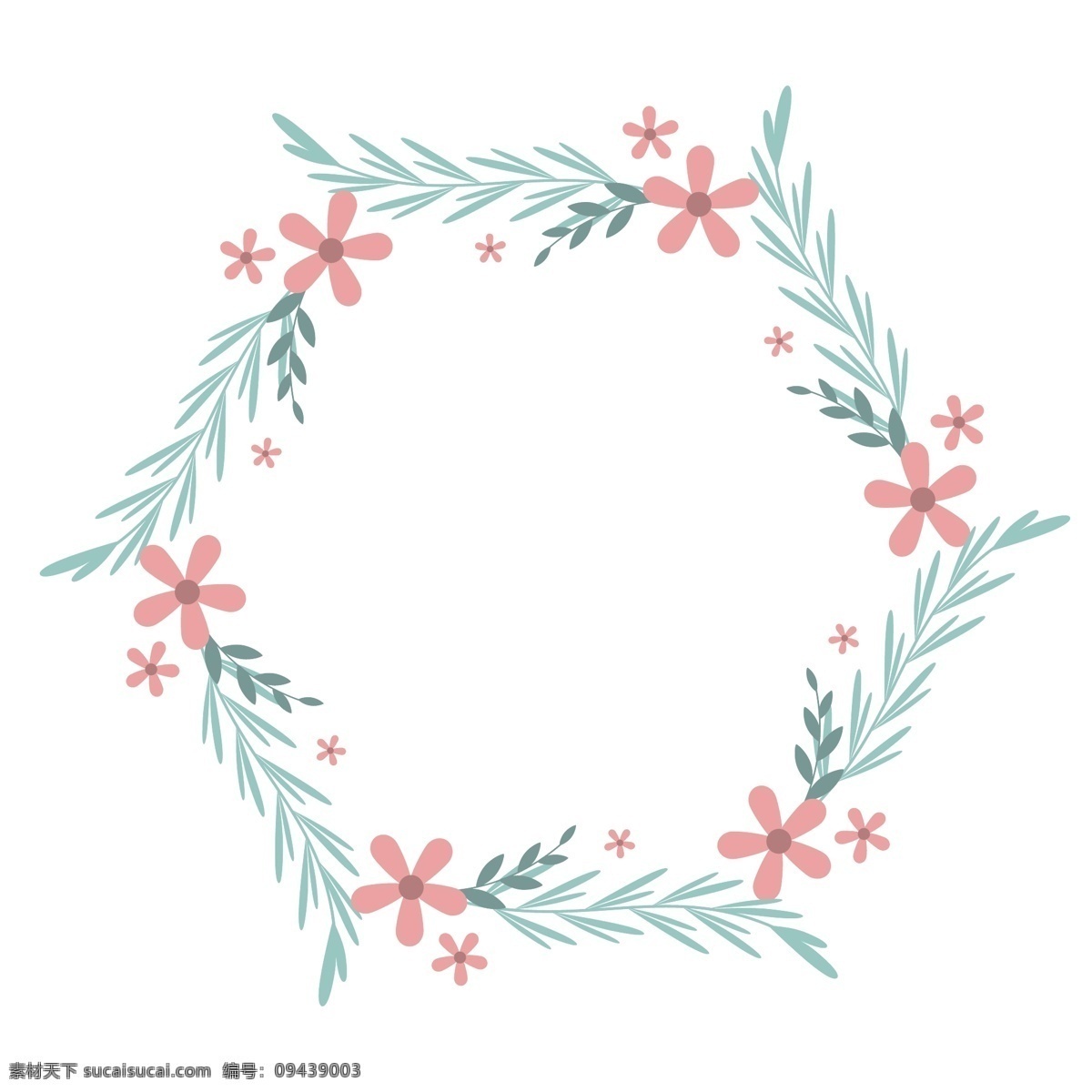 小 清新 图案 花环 绿植 花边 装饰