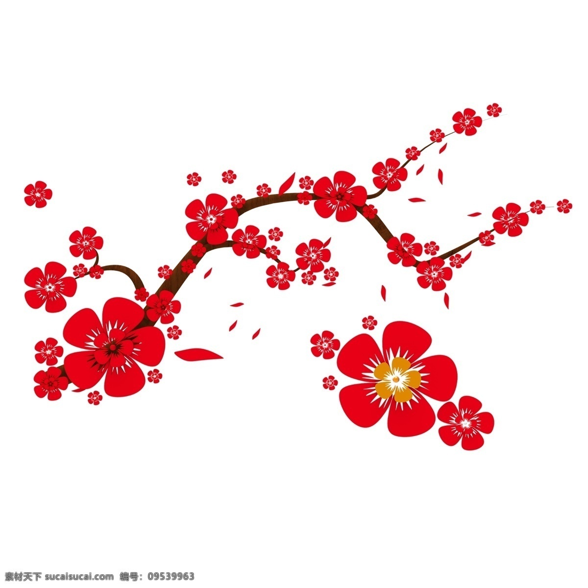 红色 剪纸 梅花 花朵 2020 剪纸春节 鼠年 干枝梅 传统 中国风 中国元素 文化艺术 创意 共享素材