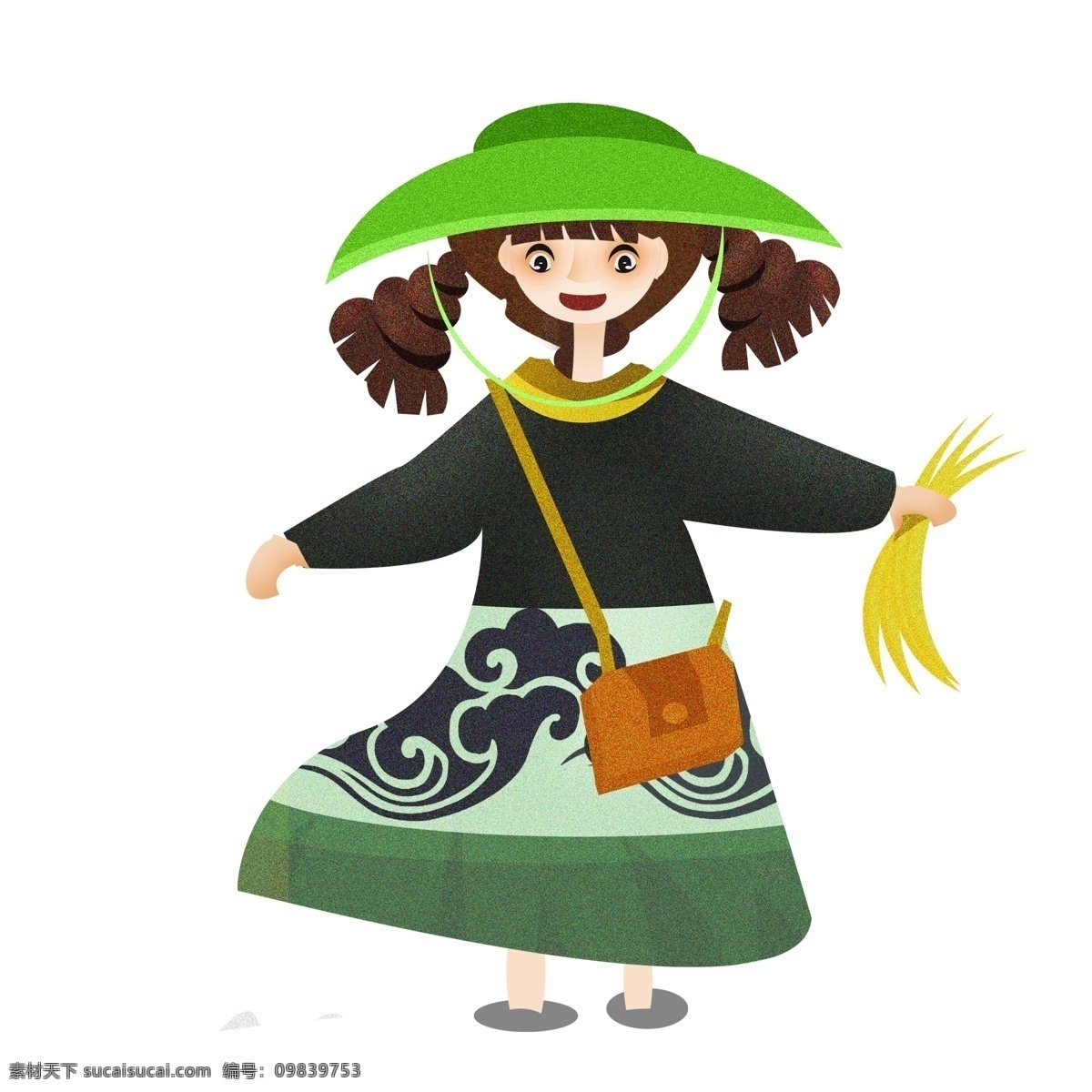复古 肌理 卡通 清明 节要 去 扫墓 小女孩 复古肌理 手绘 清明节 插画 冥纸 小女生 女孩