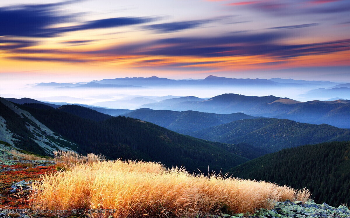 美丽 山川 夕阳 高清 山 山脉 山峦 天空