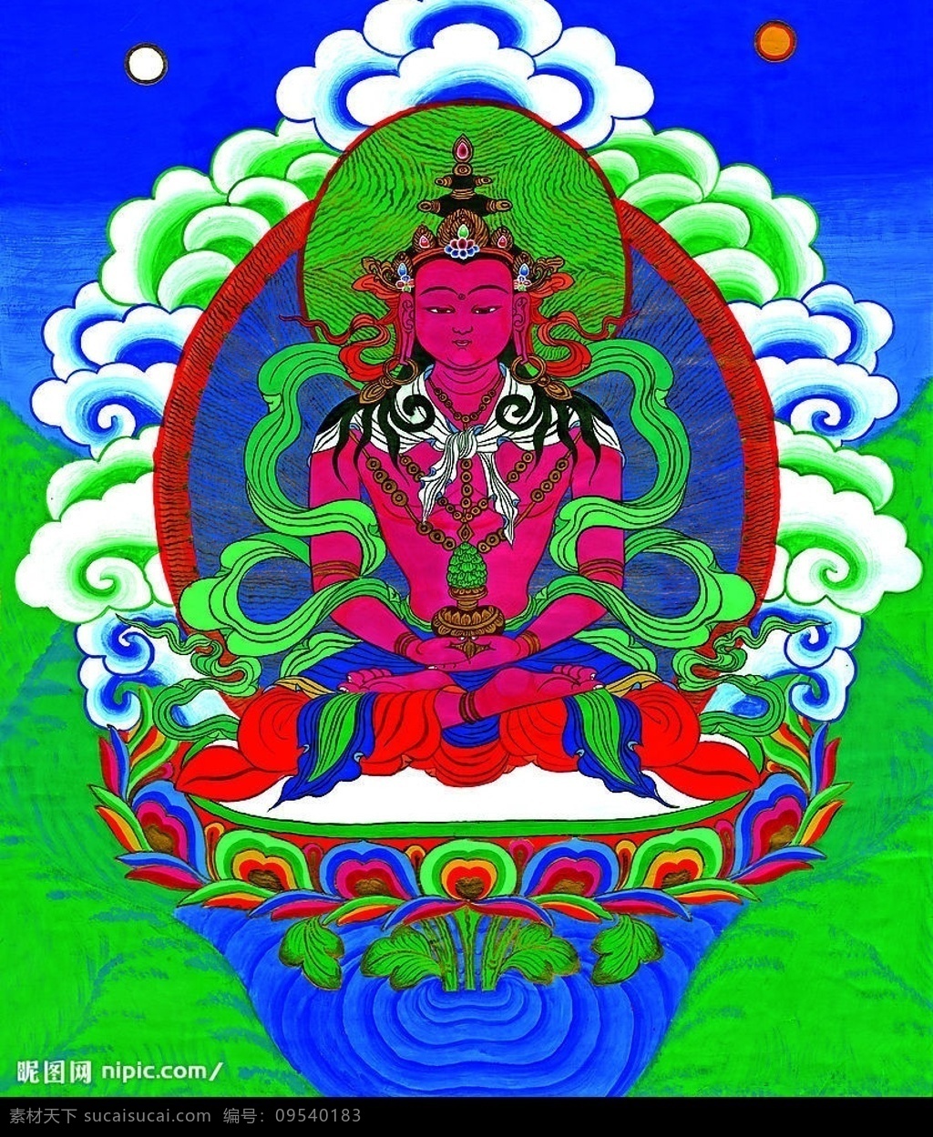 佛教唐卡 唐卡 长寿佛 文化艺术 绘画书法 设计图库