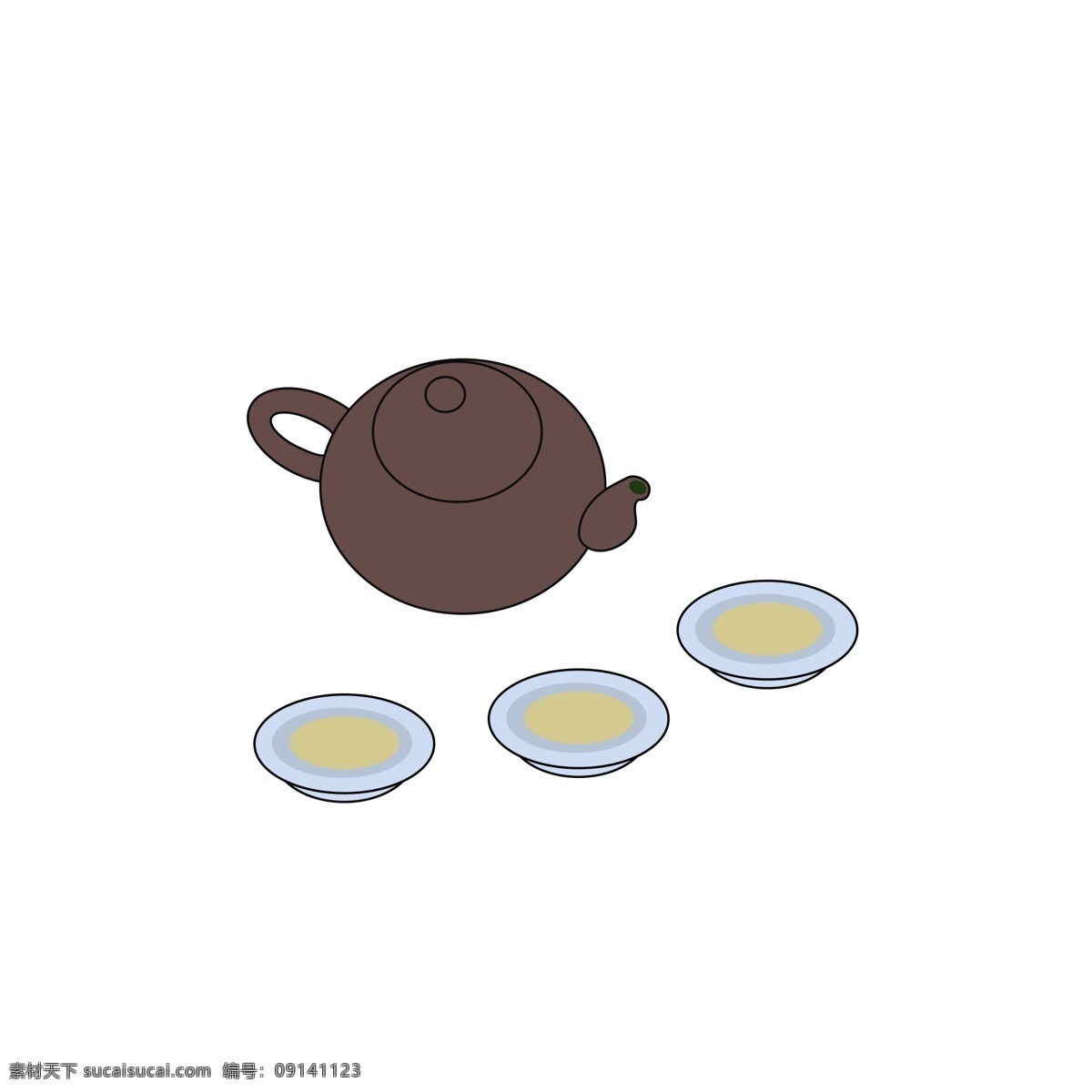 清明节 茶具 矢量图 清新 古风 清茶