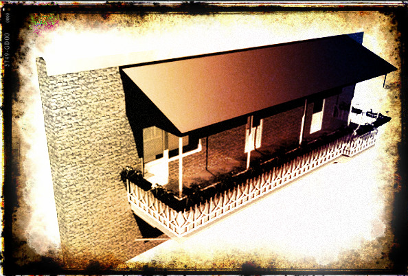 二楼免费下载 窗 花 门 阳台 3d模型素材 建筑模型