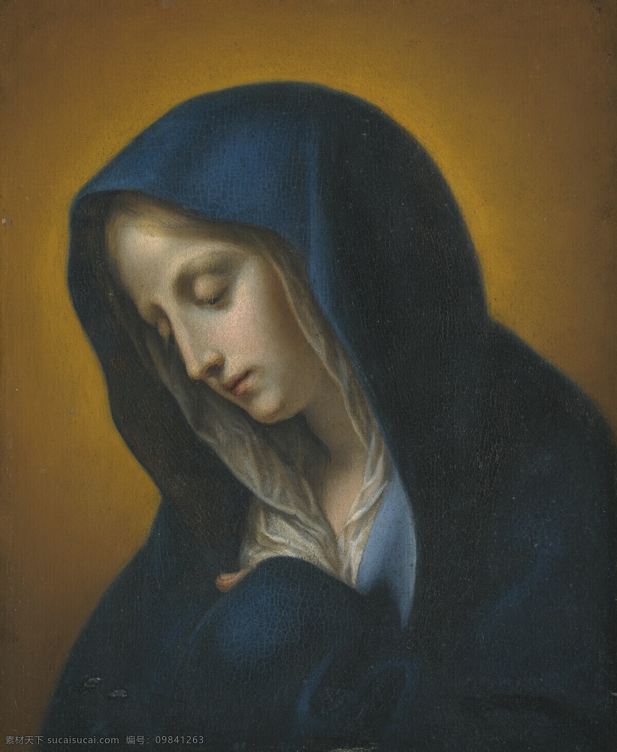 圣母玛丽娅 古典油画 肖像 沉思 宗教油画 油画 绘画书法 文化艺术