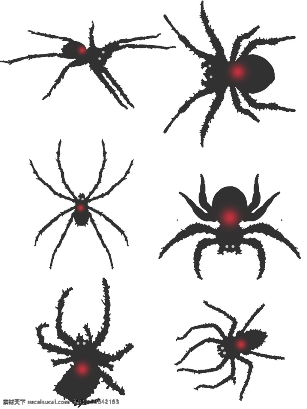手绘 万圣节 蜘蛛 剪影 透明 底 商用 动物 蜘蛛剪影 黑色 长脚动物 手绘蜘蛛