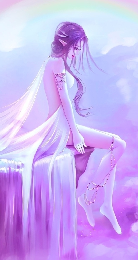 动漫小仙女 动漫风 女主角 仙女 仙气环绕 彩虹 背 美丽 动漫动画 动漫人物