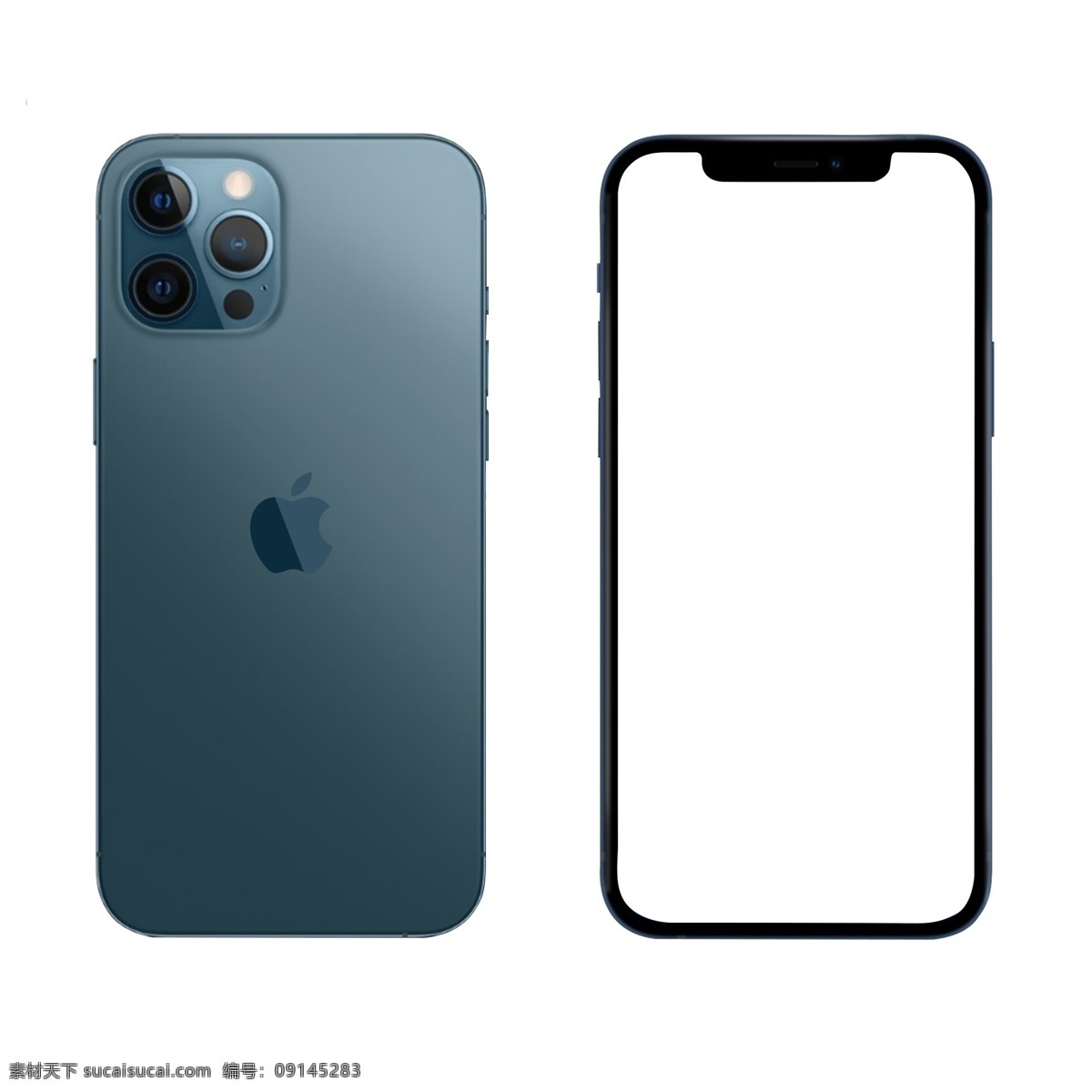 iphone pro 苹果 手机图片 iphone12 手机 三摄像头 蓝色 无边框 logo 最新款 ps素材 分层