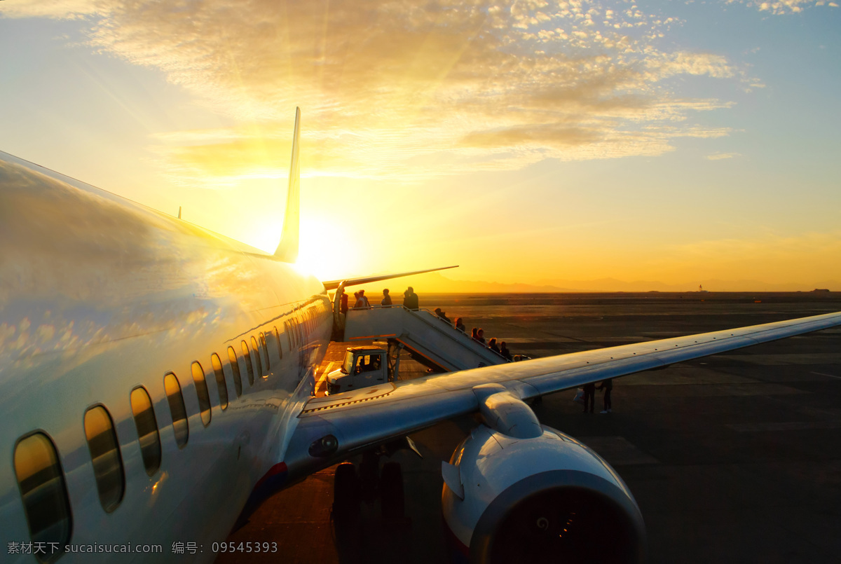 夕阳 飞机 客机 航空飞机 航天飞机 黄昏美景 飞机图片 现代科技