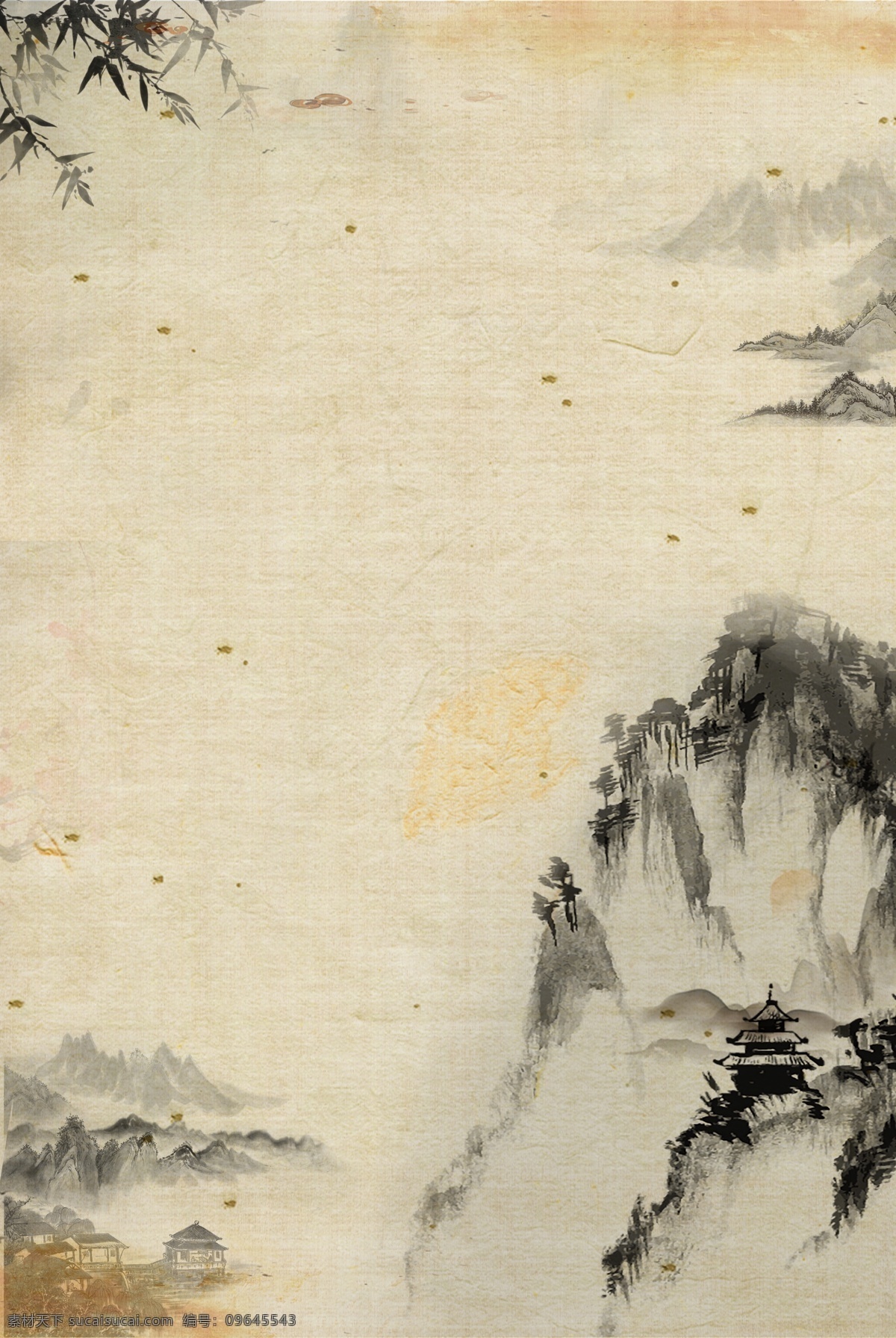 典雅 水墨 意境 古风 海报 背景 渐变 简约 复古 中国风 文艺 清新 质感 纹理