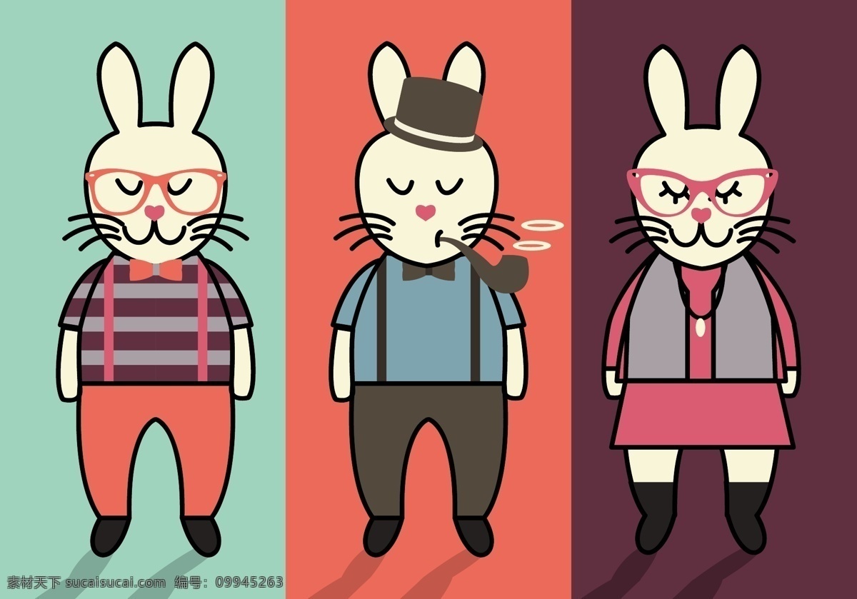 手绘可爱兔子 可爱兔子 兔子 兔子素材 手绘兔子 兔子插画