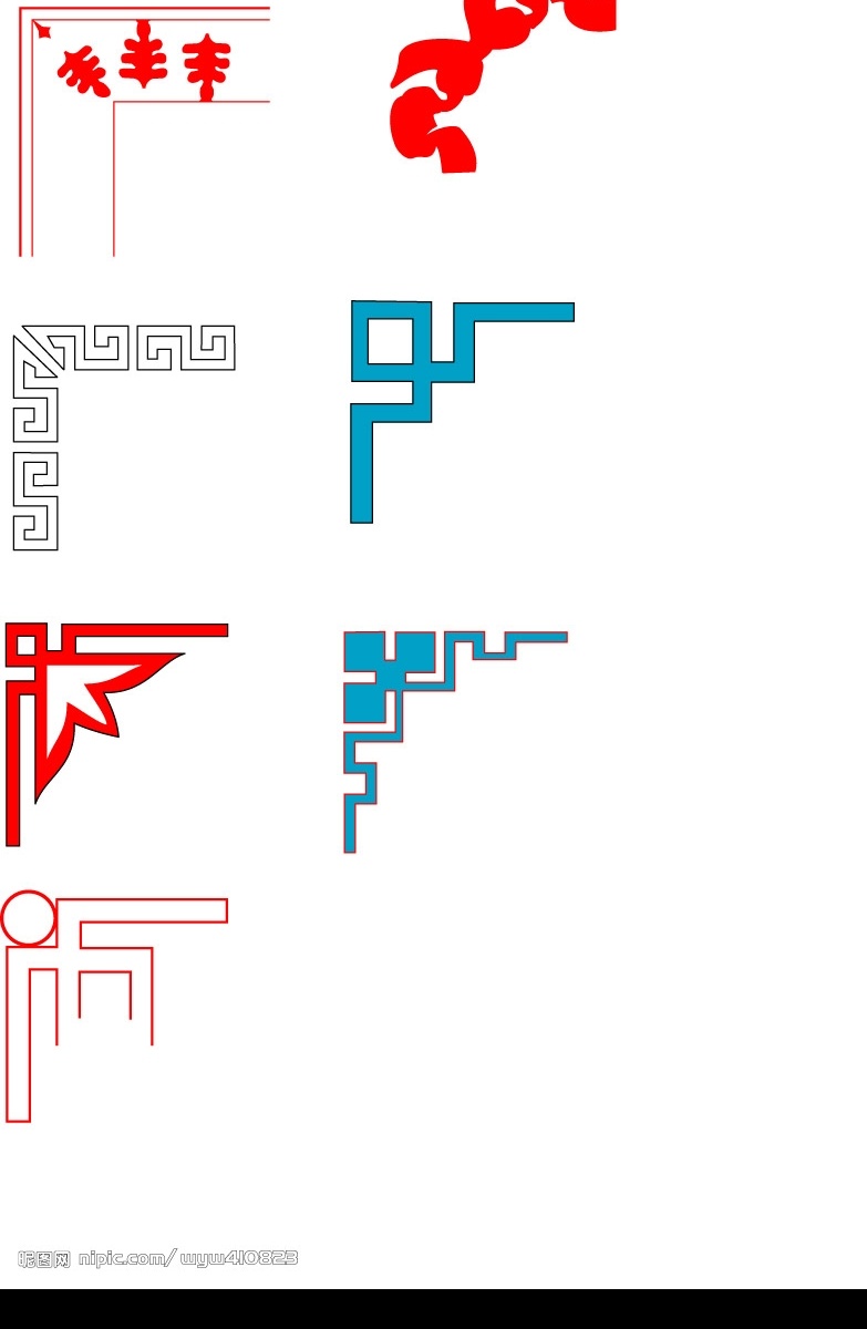角框花边 可分可组 方便实用 底纹边框 花纹花边 矢量图库