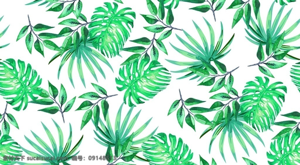 热带植物图片 热带植物 潮牌 女装 绿色 热带植物叶子 植物背 数码印花 小碎花