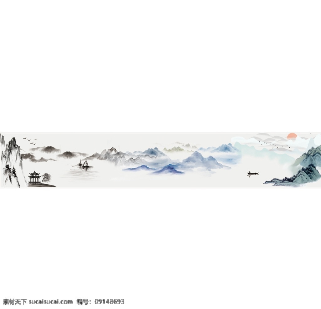 山水画图片 水墨 山水画 风景 中国画 中式水墨画 巨幅山水画 大幅山水画 展板模板