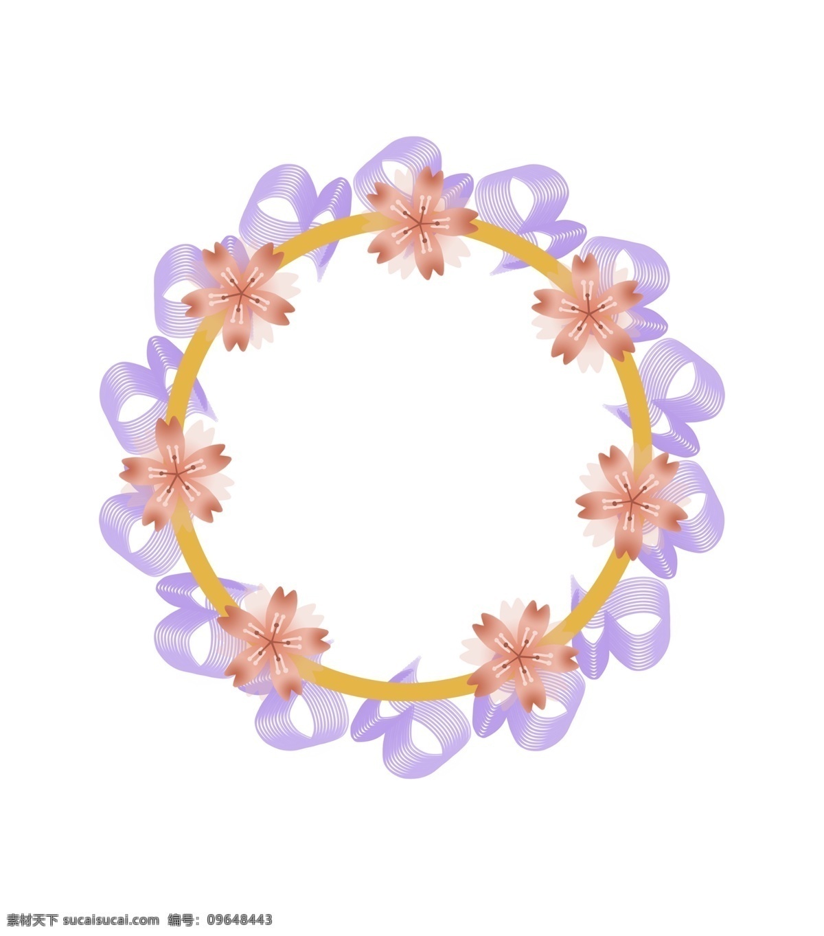 花边 花卉 花环 边框 唯美紫色花框 花环花边框 小清新花环 花边花卉边框 唯美花边边框 小框插画
