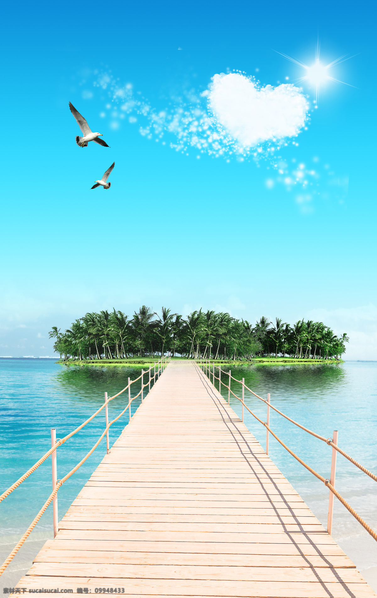 蓝色天空 海边 海景 图案 植物 海滩 天空 海水 沙滩 装饰画 海边风景 自然景观 自然风景